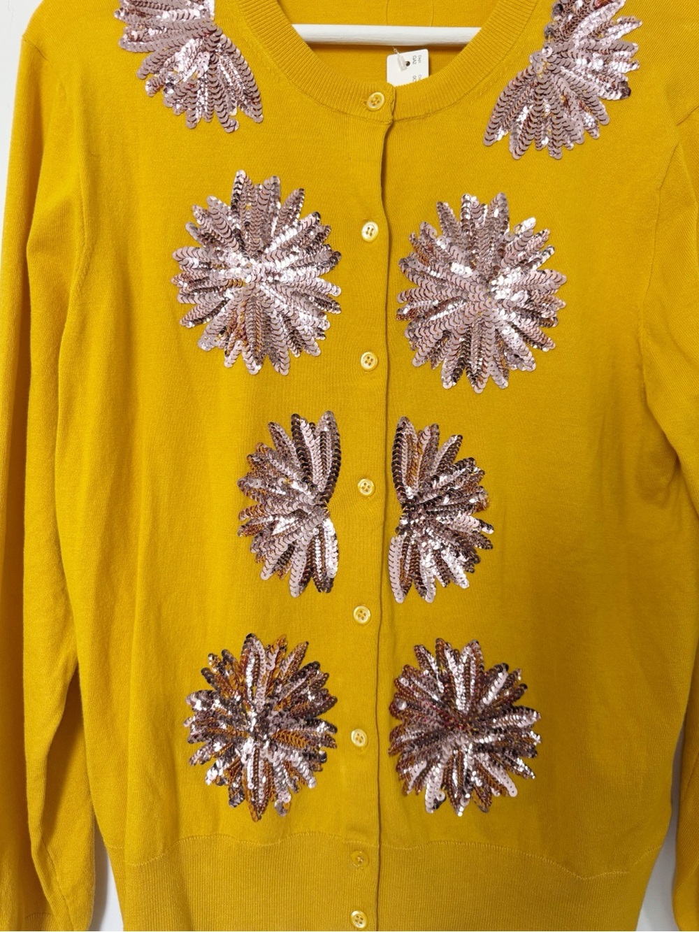J. Crew Sequin Flower Jackie Cardigan Sweater XL NWT - Picture 4 of 8